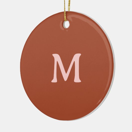Orange Custom Monogram Burnt Keramik Ornament (Links)