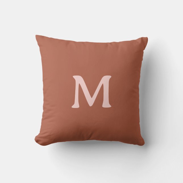Orange Custom Monogram Burnt Kissen (Vorderseite)