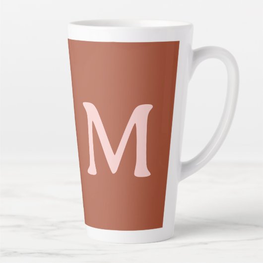 Orange Custom Monogram Burnt Milchtasse (Rechts)