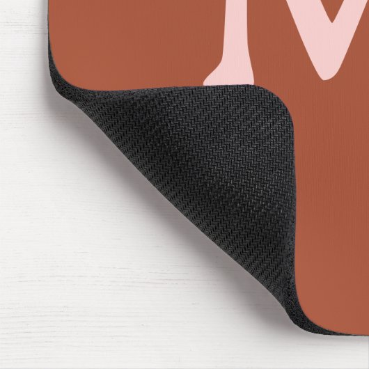 Orange Custom Monogram Burnt Mousepad (Ecke)