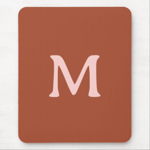 Orange Custom Monogram Burnt Mousepad