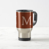Orange Custom Monogram Burnt Reisebecher (VorderseiteRechts)