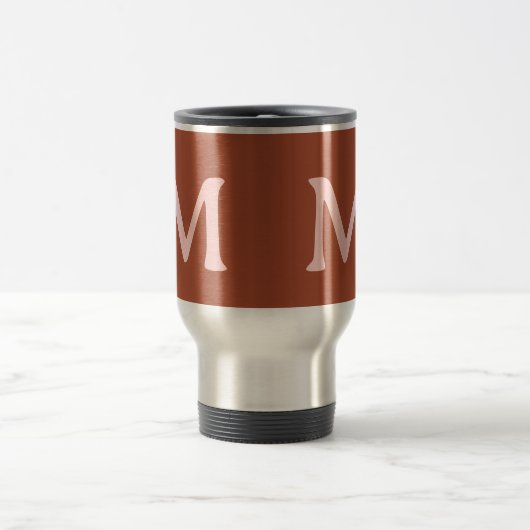 Orange Custom Monogram Burnt Reisebecher (Mittel)