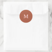 Orange Custom Monogram Burnt Runder Aufkleber (Tasche)