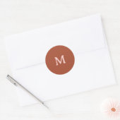 Orange Custom Monogram Burnt Runder Aufkleber (Umschlag)