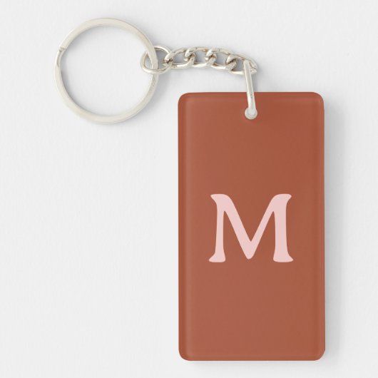 Orange Custom Monogram Burnt Schlüsselanhänger (Vorderseite)