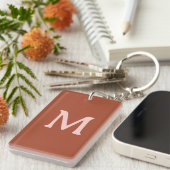 Orange Custom Monogram Burnt Schlüsselanhänger (Vorderseite rechts)