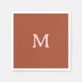 Orange Custom Monogram Burnt Serviette (Vorderseite)