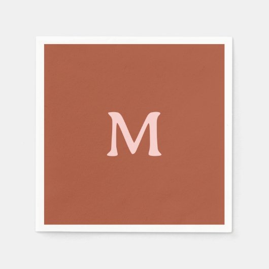 Orange Custom Monogram Burnt Serviette (Vorderseite)