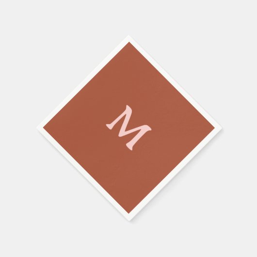 Orange Custom Monogram Burnt Serviette (Ecke)