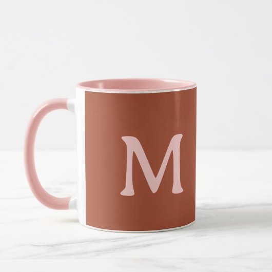 Orange Custom Monogram Burnt Tasse (Links)