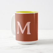 Orange Custom Monogram Burnt Zweifarbige Tasse (Vorderseite Links)