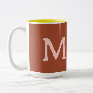 Orange Custom Monogram Burnt Zweifarbige Tasse