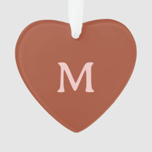 Orange Custom Monogram Foto Burnt Ornament