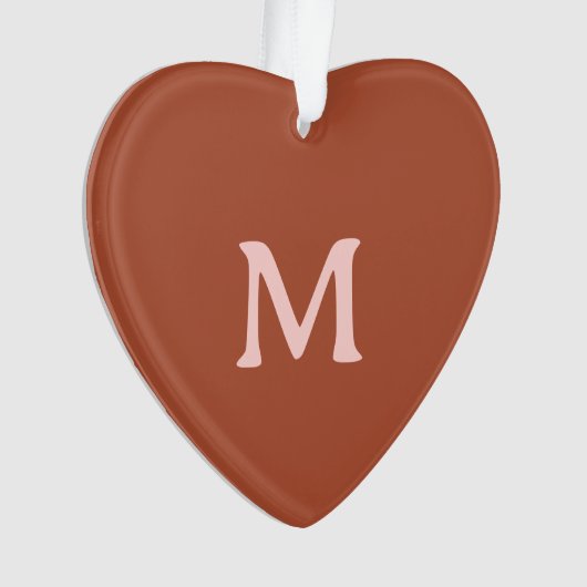 Orange Custom Monogram Foto Burnt Ornament (Vorderseite)