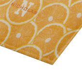 Orange Custom Monogramm Schneidebrett (Ecke)