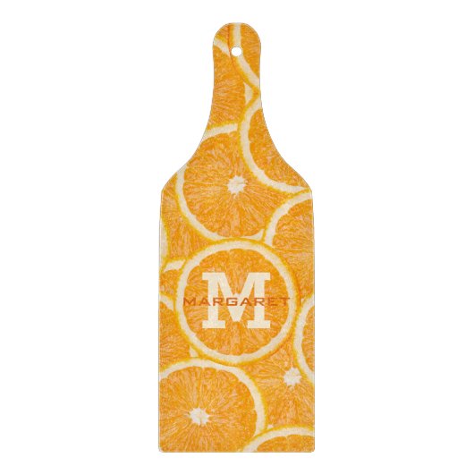 Orange Custom Monogramm Schneidebrett (Vorderseite)