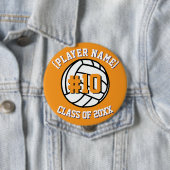 Orange Custom Volleyball Player and Class Button (Beispiel)