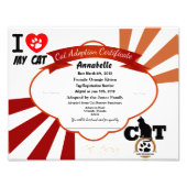 Orange Customizable Cat Adoption Certificate Fotodruck (Vorne)