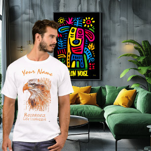 Orange Cyber Eagle – Benutzerdefinierter Name Reco T-Shirt