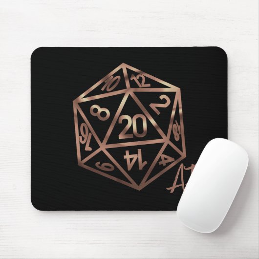 Orange D20 Crit AF | Roleplayer PnP Gamer Dice Mousepad (Mit Mouse)