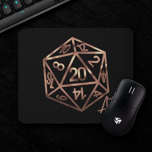 Orange D20 Crit AF | Roleplayer PnP Gamer Dice Mousepad