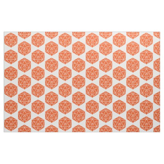 Orange D20 Dice Fabric Stoff (Yard (91,4 cm))