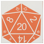 Orange D20 Dice Fabric Stoff (Nahaufnahme)