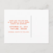 Orange D20 Dice Gamer Save the Date Postcard Ankündigungspostkarte (Rückseite)