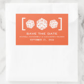 Orange D20 Dice Gamer Save the Date Stickers (Tasche)
