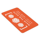 Orange D20 Dice Gamer Speichern Sie das Datumsfens Magnet (Rechte Seite)