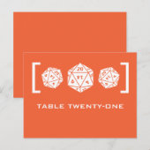 Orange D20 Dice Gamer Tischnummer Postcard (Vorne/Hinten)