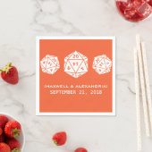 Orange D20 Dice Gamer Wedding Paper Napkins Serviette (Beispiel)
