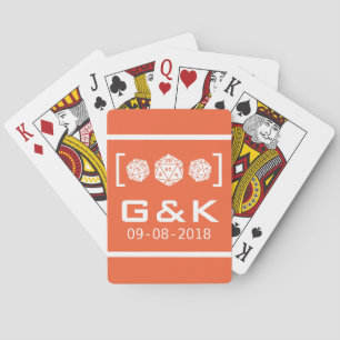 Orange D20 Dice Gamer Wedding Playing Cards Spielkarten