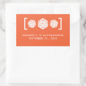 Orange D20 Dice Gamer Wedding Stickers (Tasche)