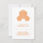Orange D20 Dice Response Card RSVP Karte (Vorderseite)