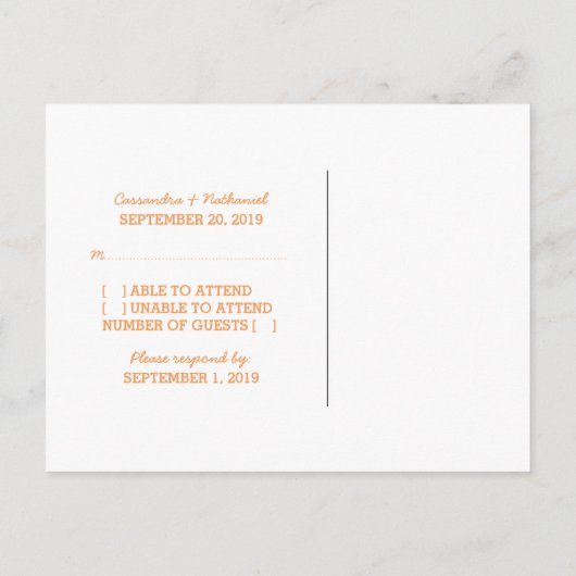 Orange D20 Dice Response Postkarte (Rückseite)