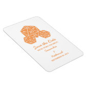 Orange D20 Dice speichert das Datumsfenster Magnet (Rechte Seite)