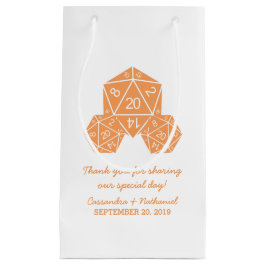 Orange D20 Dice Wedding Gift Bag Kleine Geschenktüte