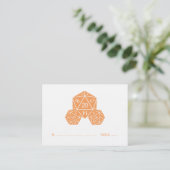 Orange D20 Dice Wedding Platzkarte (Stehend Vorderseite)