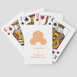 Orange D20 Dice Wedding Playing Cards Spielkarten