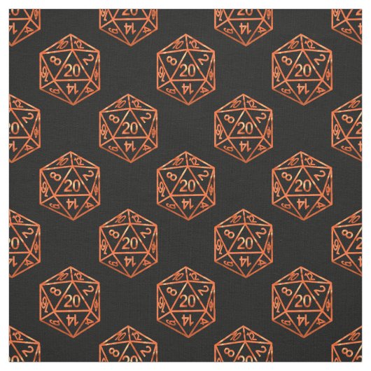 Orange D20 Muster | RPG-Würfel für Rollenspieler Stoff (Muster)