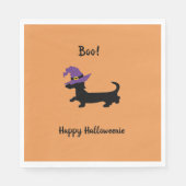 Orange Dackel Halloween Paper Napkins Serviette (Vorderseite)