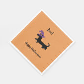 Orange Dackel Halloween Paper Napkins Serviette (Ecke)