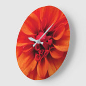 Orange Dahlia Acrylic Wall Clock Große Wanduhr (Winkel)