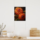 Orange Dahlia Blume Art Print Poster (Küche)