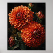 Orange Dahlia Blume Art Print Poster (Vorne)
