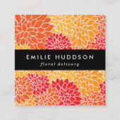 Orange Dahlia Blume, Floristry, Blume Shop Quadratische Visitenkarte (Vorderseite)
