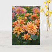 Orange dahlia Blume Grußkarte Karte (Gelbe Blume)