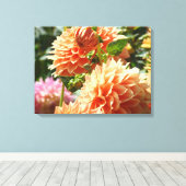 Orange Dahlia Blume Leinwand Fotodrucke (Insitu (Holzboden))